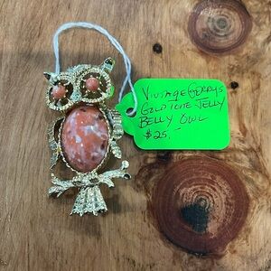 Jelly belly owl brooch